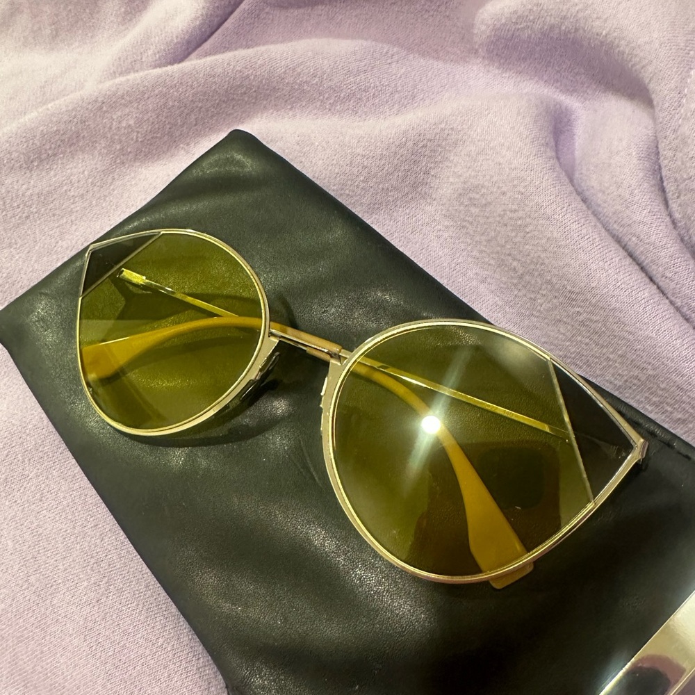 Fendi Gold and Green Sunglasses